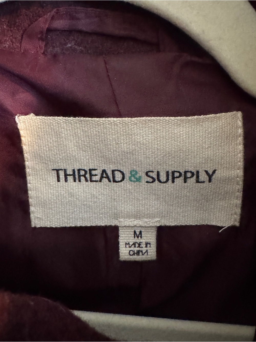Thread & Supply Women's Double-Breasted Peacoat in Wine - Picture 3 of 7